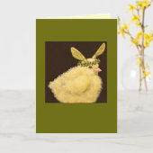 Peep met pet van paardenzaad kaart (Gele Bloem)