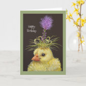 Peep met verjaardagskaart voor liatris kaart (Gele Bloem)