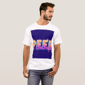 PEEP Neon Gradient T-Shirt | Retro 80s Synthwave T (Voorkant volledig)