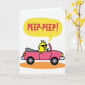 Peep Peep Fun Ride Wenskaart Kaart (Gele Bloem)
