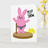 Peep Show Konijn Grappige Kaart (Gele Bloem)