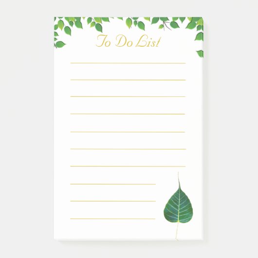 Peepal-blad en bladheader takenlijst post-it® notes (Voorkant)