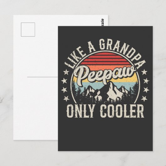 Peepaw Like A Grandpa Only Cooler Retro Briefkaart (Voorkant / Achterkant)