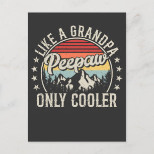 Peepaw Like A Grandpa Only Cooler Retro Briefkaart