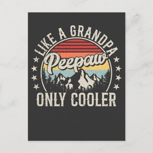 Peepaw Like A Grandpa Only Cooler Retro Briefkaart (Voorkant)