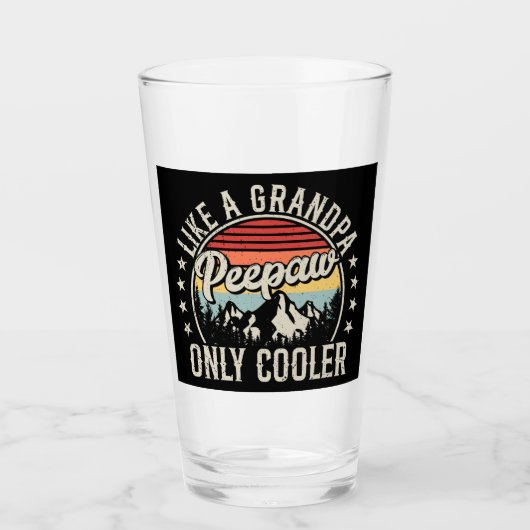 Peepaw Like A Grandpa Only Cooler Retro Drink Glas (Voorkant)