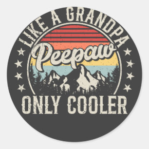 Peepaw Like A Grandpa Only Cooler Retro Ronde Sticker