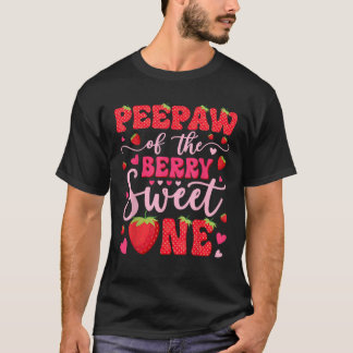 Peepaw van de bes Sweet One Aardbei 1e geboorte T-shirt