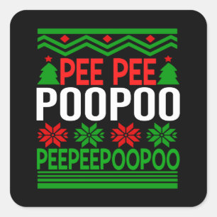 PeePee PooPoo Vierkante Sticker