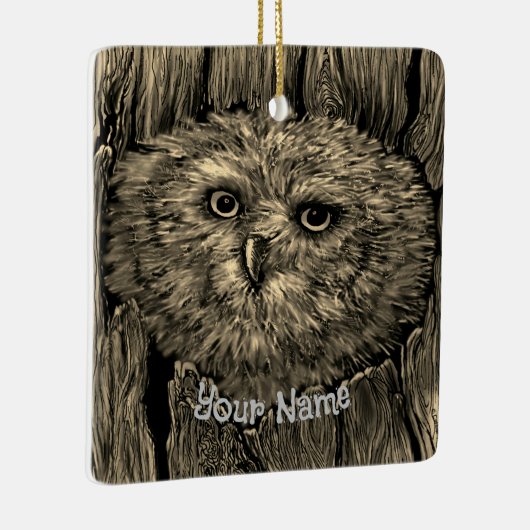 Peeper Owl Keramisch Ornament (Rechts)