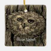 Peeper Owl Keramisch Ornament (Voorkant)