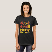 Peepin' Ain't Easy Leaf Peeper Foliage Maple Leaf T-shirt (Voorkant volledig)