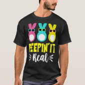 Peepin it Real Happymoeders Bunny Egg Hunt T-shirt (Voorkant)