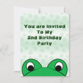 Peeping Frog Birthday Party Invitation Kaart (Voorkant)
