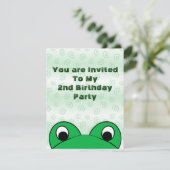 Peeping Frog Birthday Party Invitation Kaart (Staand voorkant)