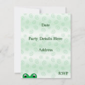 Peeping Frog Birthday Party Invitation Kaart (Achterkant)