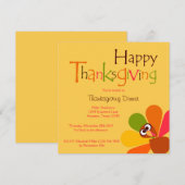 Peeping Turkey Thanksgiving Diner Uitnodiging (Voorkant / Achterkant)