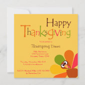 Peeping Turkey Thanksgiving Diner Uitnodiging (Voorkant)