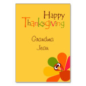 Peeping Turkije Thanksgiving Menu Plaatsen Kaarten (Voorkant)