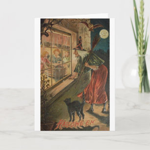  Peeping Witch Halloween Card Kaart