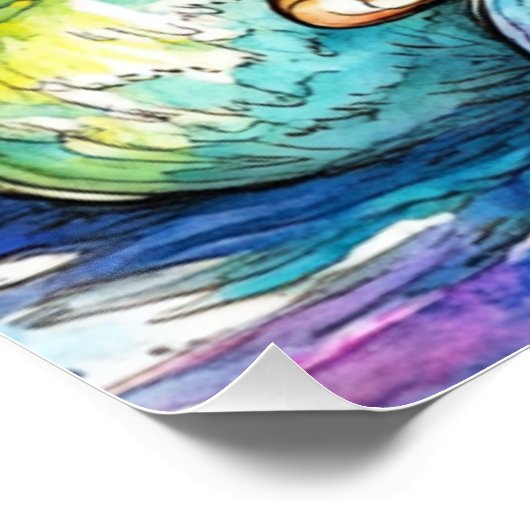 Peeps-Ducks Waterverf Poster voor kinderen (Hoek)