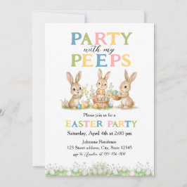 Peeps Easter Invitation Custom Kids Easter Party Kaart