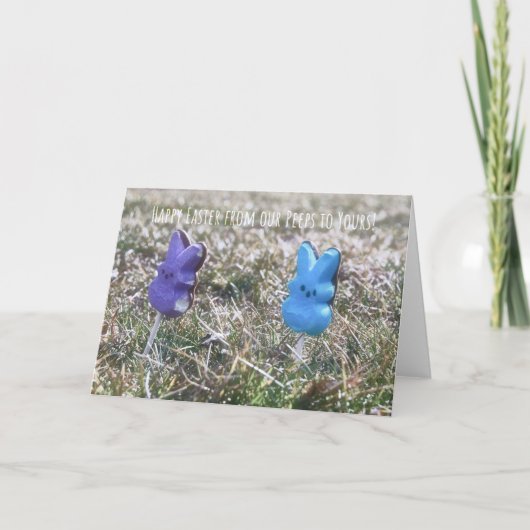 PEEPS IN HET GRAS WENSKAART BEDANKKAART (Voorkant)