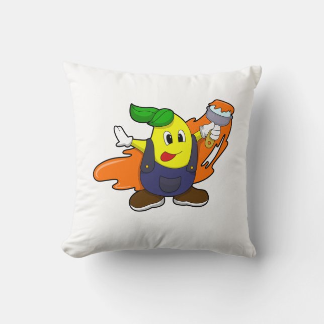 Peer als Schilder met de borstel van de Verf Kussen (Voorkant)