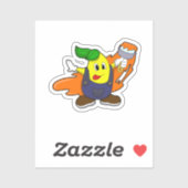 Peer als Schilder met de borstel van de Verf Sticker (Vel)