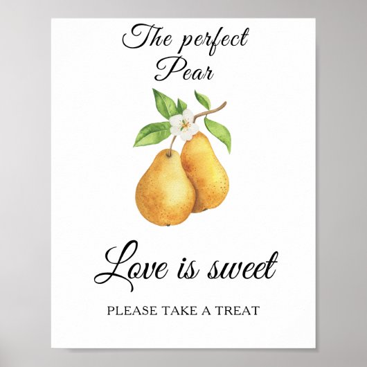 Peer bruiloftsfeest Liefde is zoet neem een trakta Poster (Voorkant)