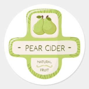 Peer cider fleslabel ronde sticker