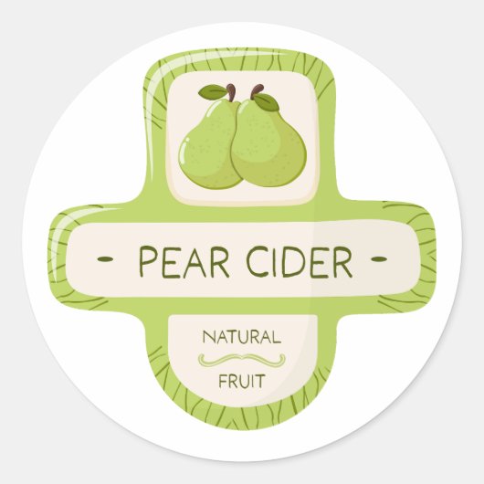 Peer cider fleslabel ronde sticker (Voorkant)
