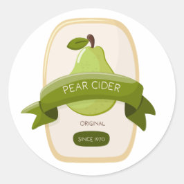 Peer cider fleslabel ronde sticker