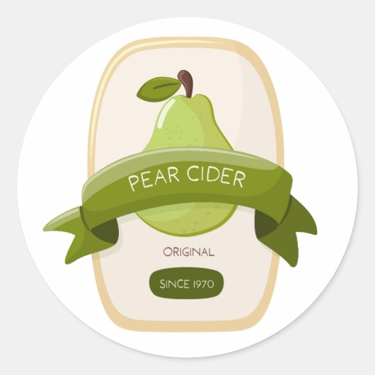 Peer cider fleslabel ronde sticker (Voorkant)