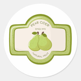 Peer cider fleslabel ronde sticker