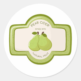 Peer cider fleslabel ronde sticker