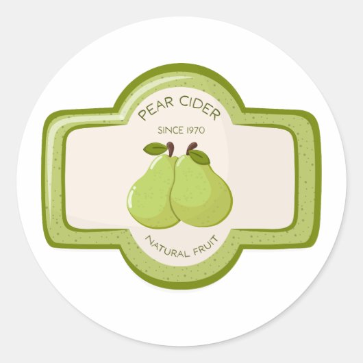 Peer cider fleslabel ronde sticker (Voorkant)