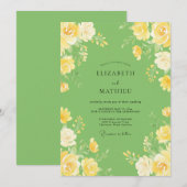 Peer Citroen Ranunculus Eucalyptus Bruiloft Kaart (Voorkant / Achterkant)