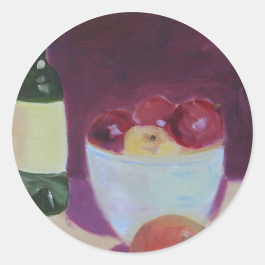 "Peer en appels" Ronde Sticker (Voorkant)