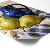 Peer en blauwe vaas kunstprint poster (Hoek)