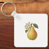 Peer en Witte Bloesems Sleutelhanger (Voorkant)