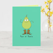 Peer — Funny Pear Pun Kaart (Gele Bloem)