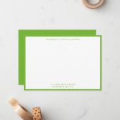 Peer Green Classic Border Flat Note Card Notitiekaartje (Voorkant / Achterkant in situ)