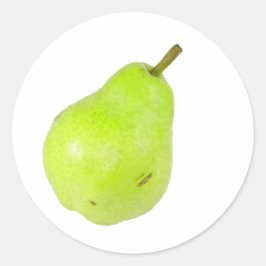 Peer groene verse sappige zoete, klassieke ronde f sticker