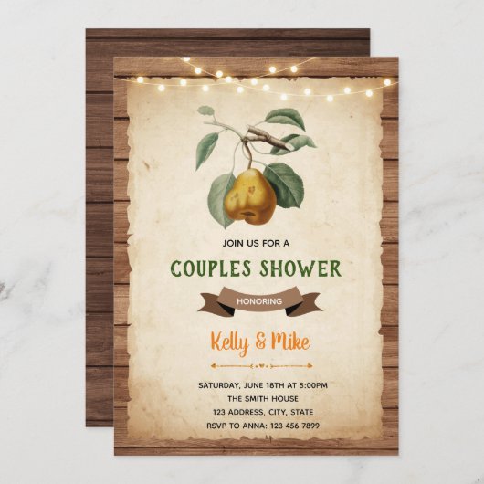 Peer koppels douche thema kaart (Voorkant / Achterkant)