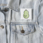Peer met een glimlach vierkante button 5,1 cm (In situ)