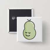 Peer met een glimlach vierkante button 5,1 cm (Voorkant /achterkant)