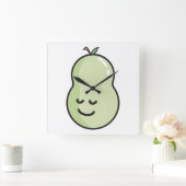 Peer met een glimlach vierkante klok (Huis)