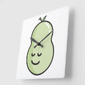 Peer met een glimlach vierkante klok (Hoek)