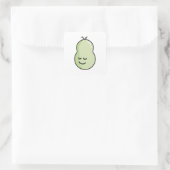 Peer met een glimlach vierkante sticker (Tas)